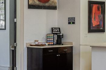 Complimentary coffee bar